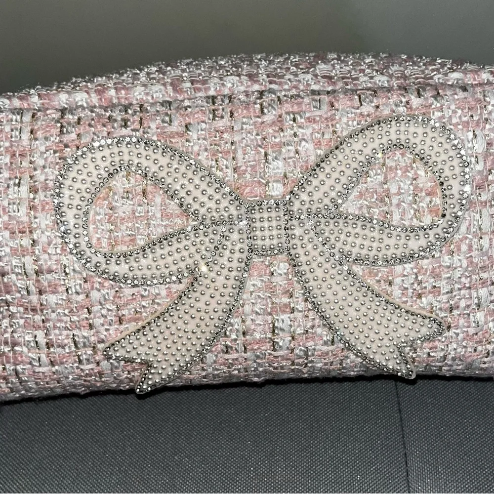 Pink Tweed Cosmetic Bag NWT